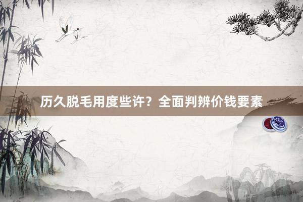 历久脱毛用度些许？全面判辨价钱要素